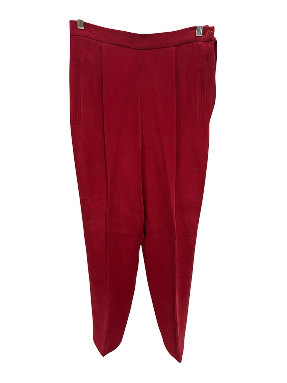 Chaus Vibrant Red 100% Silk Slacks Vintage